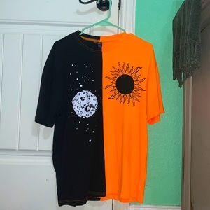 Shein Split colored shirt.